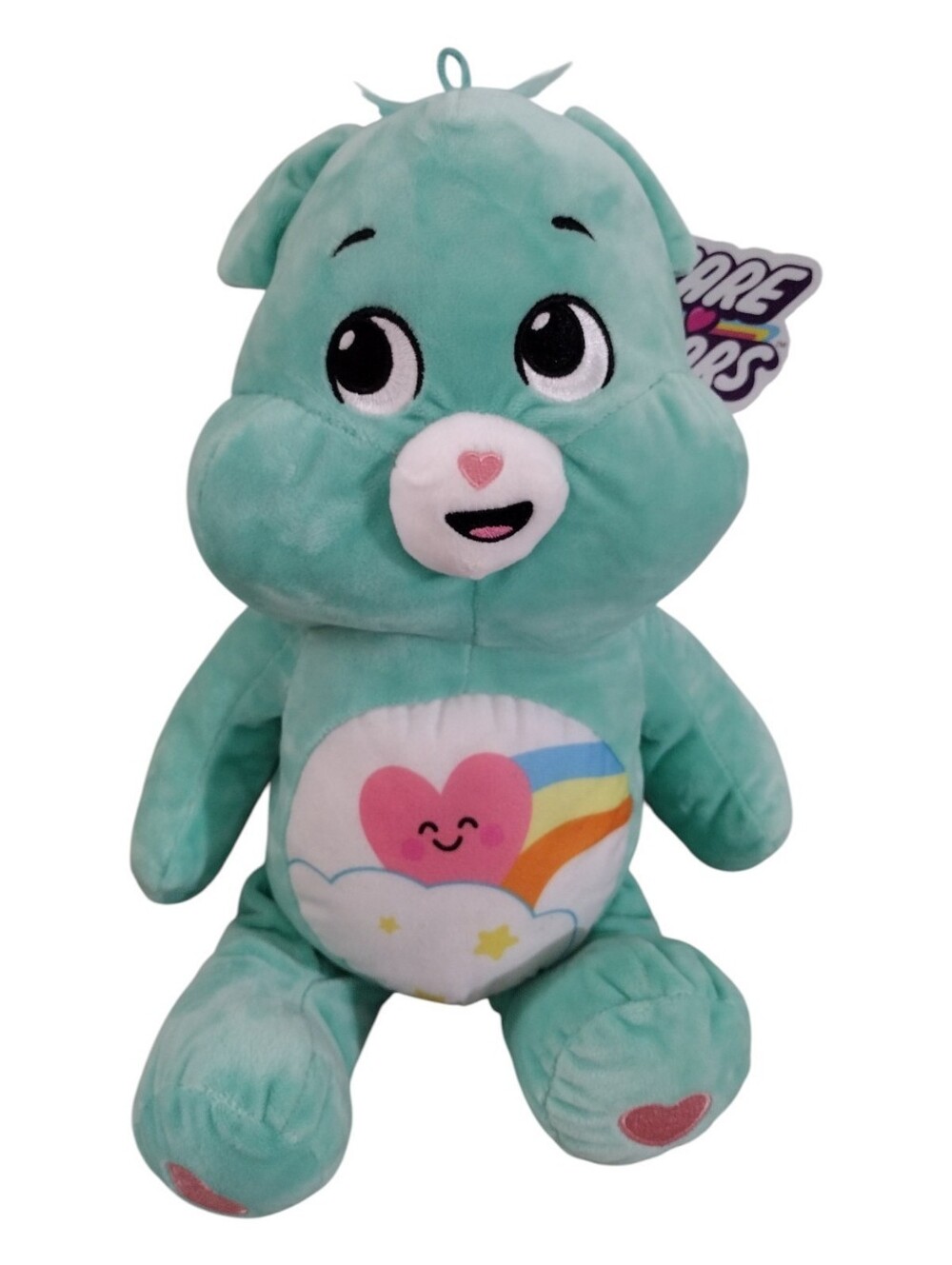 Care Bears Mint Green Plush with Heart & Rainbow Belly